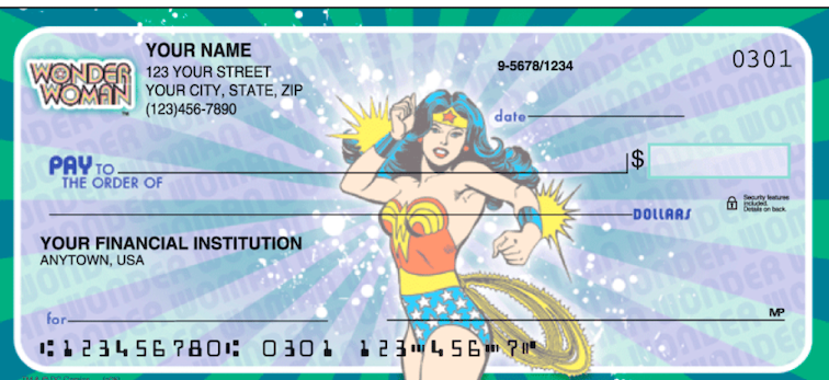 Wonder Woman Comics Comic Personal Checks - 1 Box - Duplicates